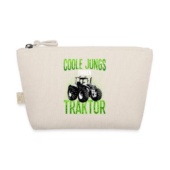 Coole Jungs Fahren Traktor Trecker Landwirt Bauer - Bio-Täschchen - Natur - Vorne
