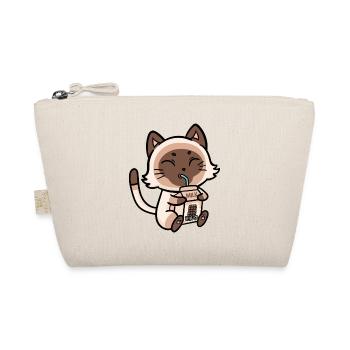 Cat Drinks Chocolate Milk Anime Manga - Organic Pouch - nature - Front