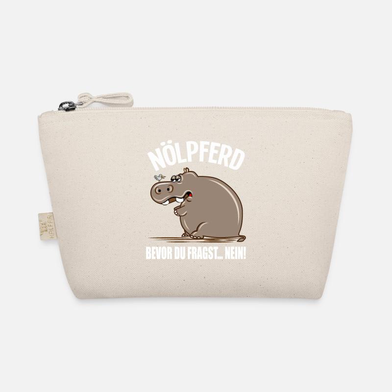 Lustige Sprüche Geschenke Nilpferd Nölpferd - Bio-Täschchen - Natur