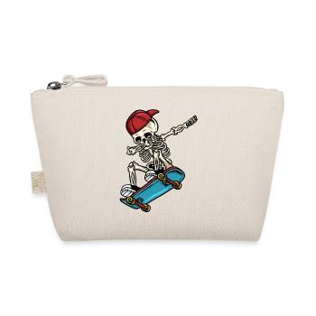 Dabbing Skelett Skateboard - Bio-Täschchen - Natur - Vorne