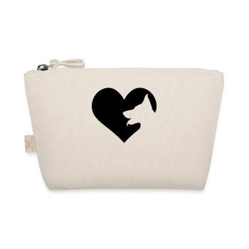 Malinois Shepherd Dog Heart Silhouette - Organic Pouch - nature - Front