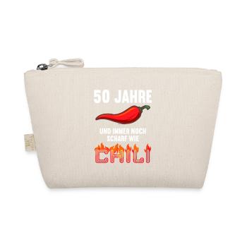 50 Jahre scharf wie Chili 50. Geburtstag - Bio-Täschchen - Natur - Vorne