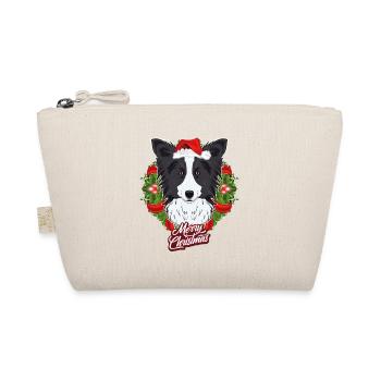 Border Collie Lover I Merry Christmas Border - Organic Pouch - nature - Front