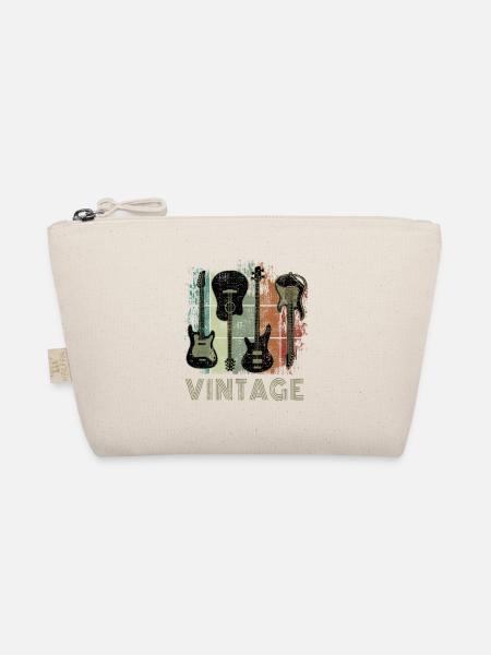 Vintage Gitarre für den Musiker und Gitarristen - Bio-Täschchen - Natur