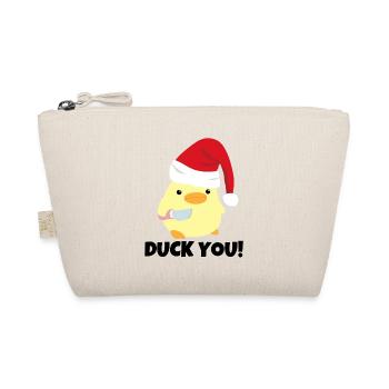 Duck You! Christmas Duck With Knife Meme - Organic Pouch - nature - Front