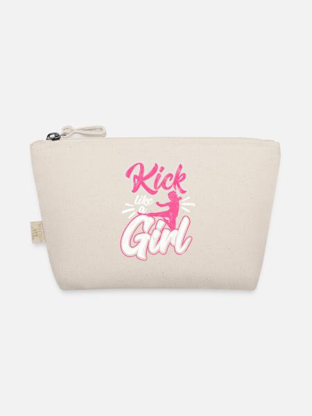 Shirt for karate woman or girl as a gift - Organic Pouch - nature - Front