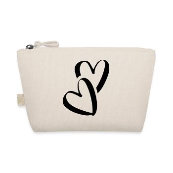 Heart Little hearts Two hearts in love Pocket - Organic Pouch - nature - Front