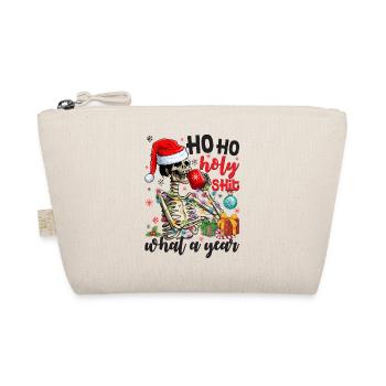Ho Ho Holy What A Year Skeleton Drinking Coffee - Organic Pouch - nature - Front