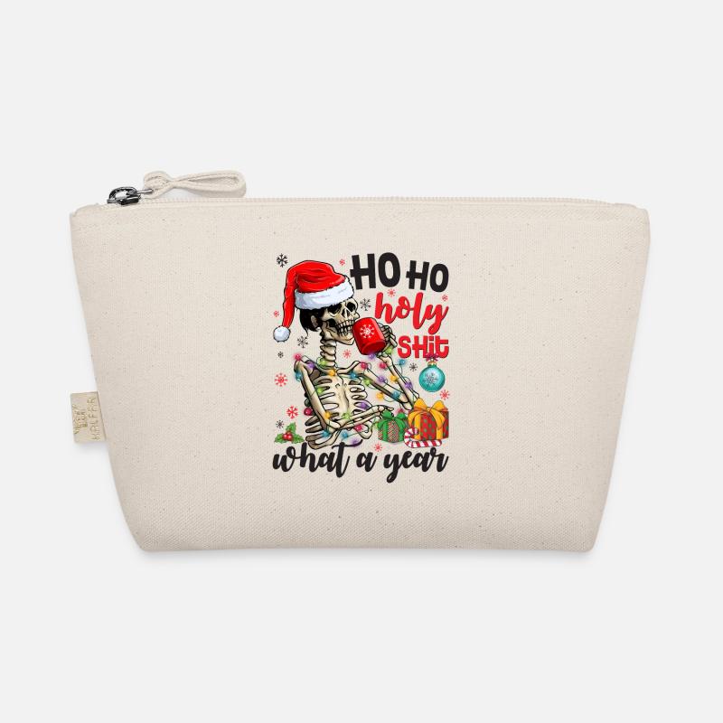 Ho Ho Holy What A Year Skeleton Drinking Coffee Organic Pouch