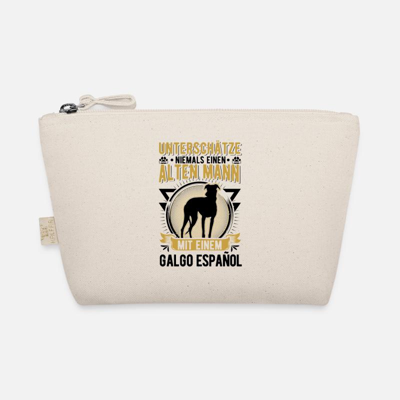 Galgo Español Alter Mann Spanischer Windhund - Bio-Täschchen - Natur