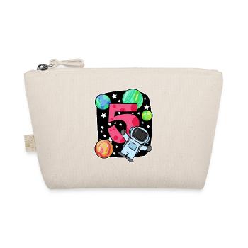 5 birthday boy - 5 years old - I am 5 - Organic Pouch - nature - Front