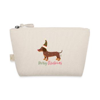 Dackel, Dachshund, Weihnachten, X-Mas, Christmas - Bio-Täschchen - Natur - Vorne