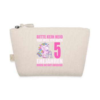 5 Jahre verheiratet lustig 5. Hochzeitstag - Bio-Täschchen - Natur - Vorne