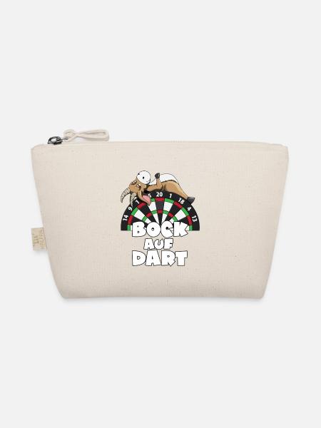 Darten Spiel Dartscheibe Bock auf Dart Dartspieler - Bio-Täschchen - Natur - Vorne