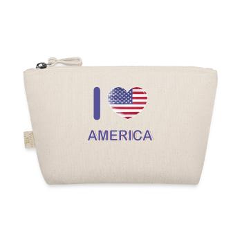 I love America USA flag, my home, my - Organic Pouch - nature - Front