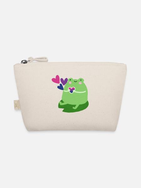 Grenouille douce avec des couleurs de drapeau de fierté bisexuelle - Trousse biologique - nature - Devant