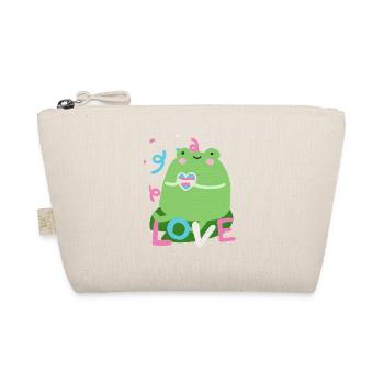 Süßer Frosch mit trans pride Flaggen Farben - Bio-Täschchen - Natur - Vorne