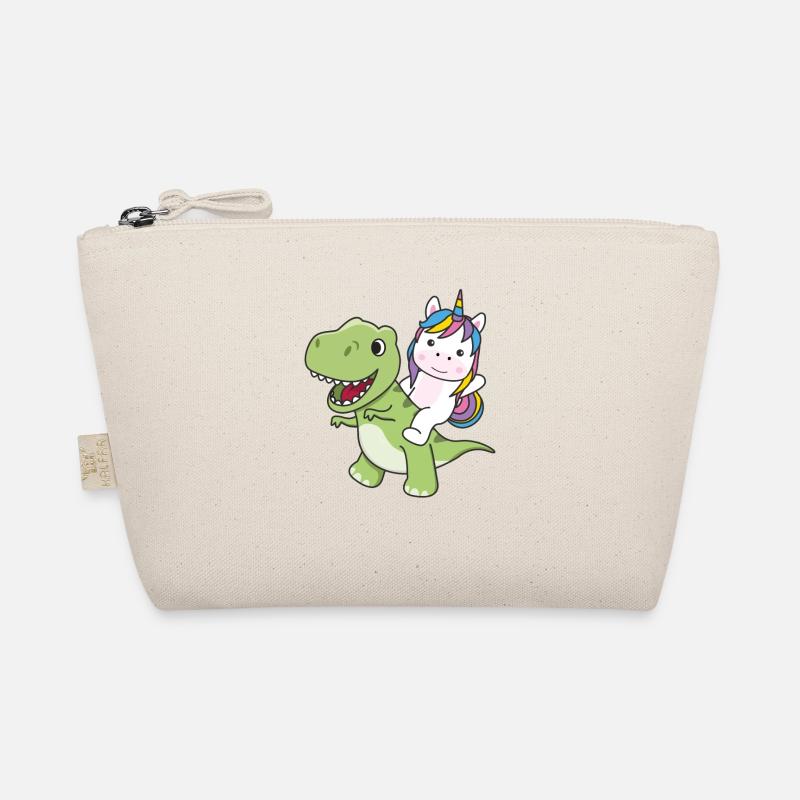 Unicorn rides on Trex sweet dinosaur with unicorns Organic Pouch