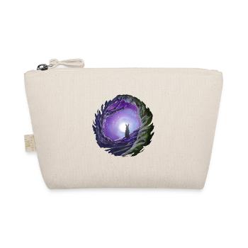 Hase schaut in den Nachthimmel Mond Geschenk - Bio-Täschchen - Natur - Vorne