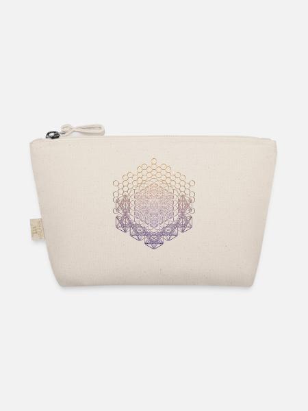 Metatrons Cube Sacred Geometry Connected - Organic Pouch - nature - Front