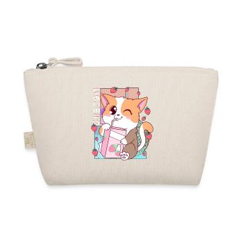 Mignon japonais Kawaii Cat Strawberry Milk Shake Nek - Trousse biologique - nature - Devant