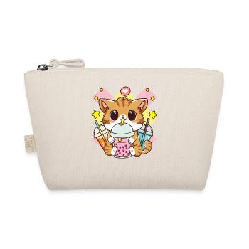 Cute Cat Boba Tea Bubble Tea Anime Kawaii Neko - Organic Pouch - nature - Front