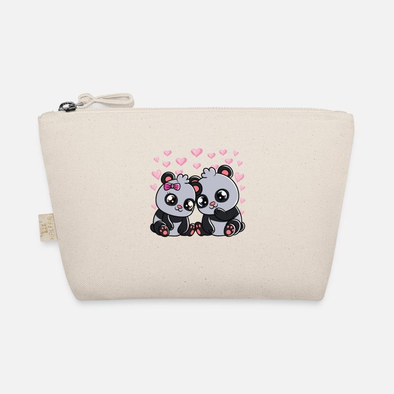 Süße Pandabären Valentinstag Bio-Täschchen