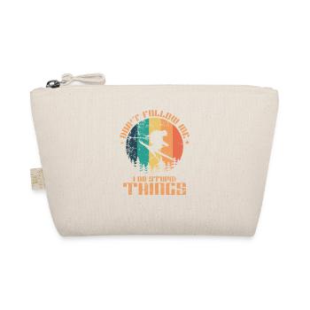 Don't Follow Me I Do Stupid Things Skiing - Organic Pouch - nature - Front