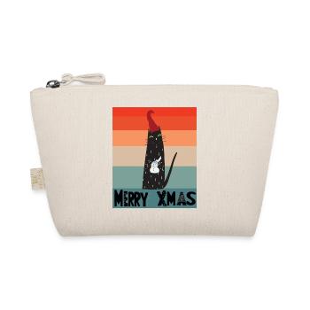 Joyeux Chat de Noël avec bonhomme de neige + chapeau de Noël Miaou - Trousse biologique - nature - Devant