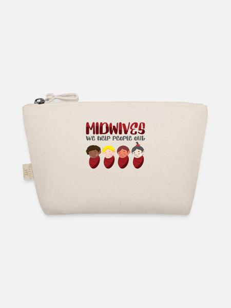 Midwives We Help People Out Geburtshilfe Hebamme - Bio-Täschchen - Natur - Vorne