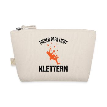 Kletterer Papa Spruch Kletterwand Geschenk - Bio-Täschchen - Natur - Vorne