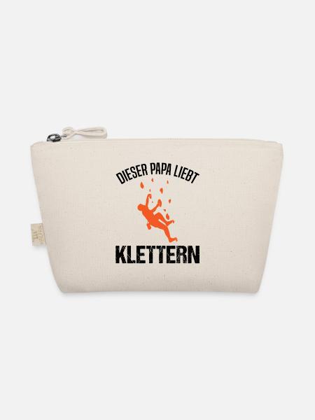 Kletterer Papa Spruch Kletterwand Geschenk - Bio-Täschchen - Natur - Vorne