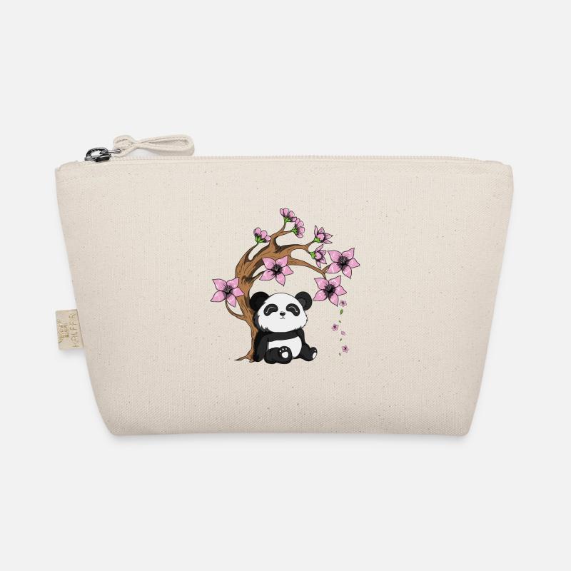 Panda Bear Tree Cherry Blossom Bamboo Happy Panda Organic Pouch