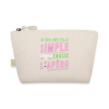 Je suis une fille simple chasse apéro - Trousse biologique - nature - Devant