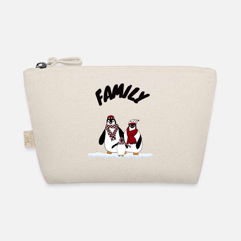 Pinguin Familie - Bio-Täschchen - Natur