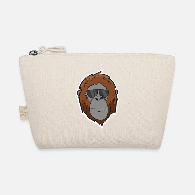 Orang-Utan - Kopf mit Sonnenbrille - Bio-Täschchen - Natur