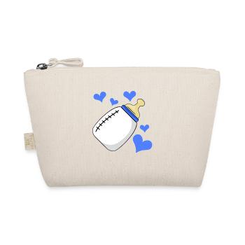 Milk bottle Boy pregnant birth - Organic Pouch - nature - Front