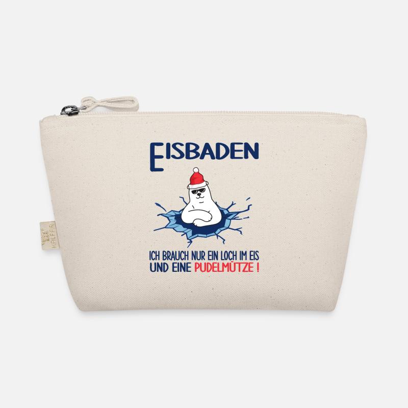 winterbader winterschwimmen pudelmütze eisbaden - Bio-Täschchen - Natur