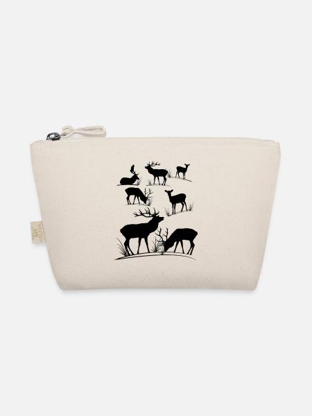 Deer, roe deer, red deer, fallow deer, deer, roe deer - Organic Pouch - nature - Front