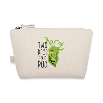 Two Peas in a Pod Valentinstag Verliebt Erbse - Bio-Täschchen - Natur - Vorne