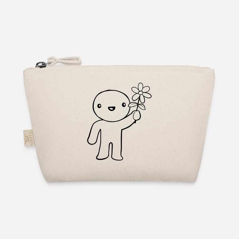 Mann zeigt Blume Bio-Täschchen