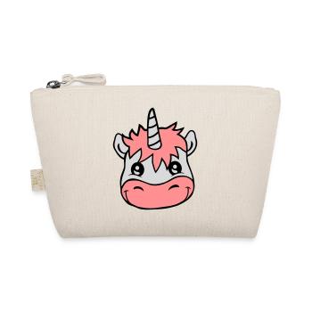 Cute face unicorn - Organic Pouch - nature - Front