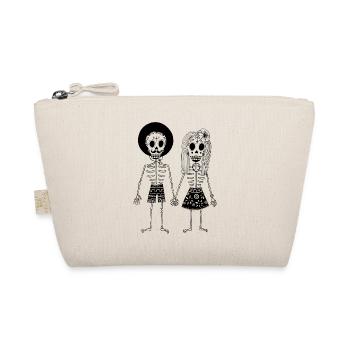 Mexiko Totenkopf Skelett Paar Totenfest Skelette - Bio-Täschchen - Natur - Vorne