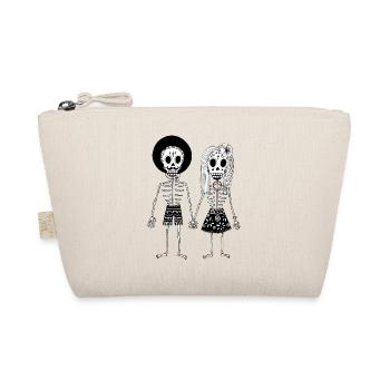 Mexiko Totenkopf Skelett Paar Totenfest Skelette - Bio-Täschchen - Natur - Vorne
