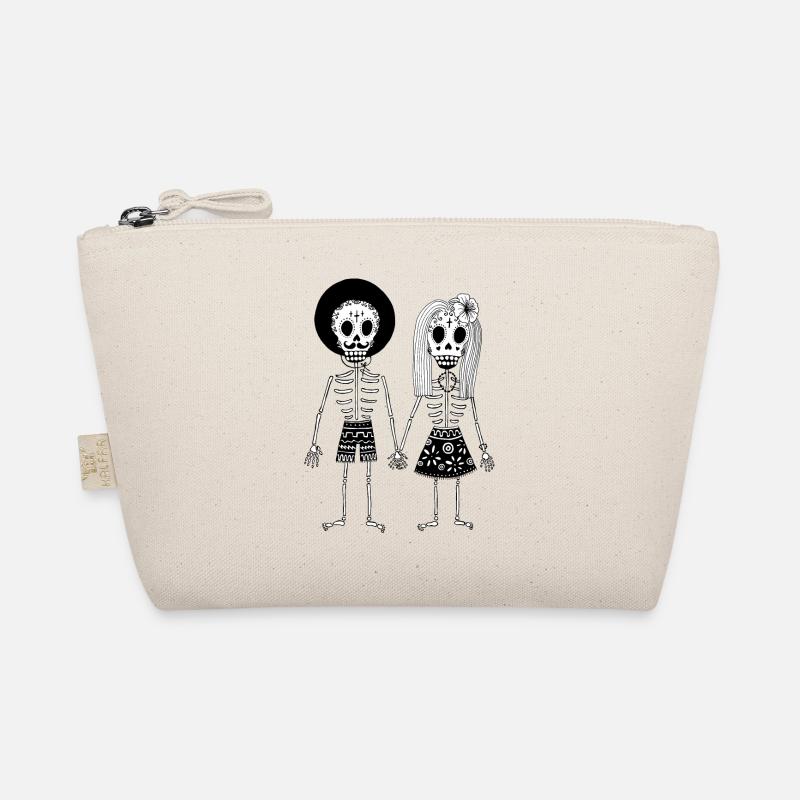 Mexiko Totenkopf Skelett Paar Totenfest Skelette - Bio-Täschchen - Natur
