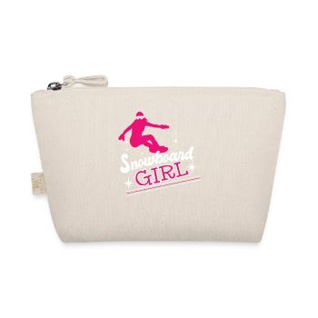 Snowboard Girl Winter Sports Ski Snow - Organic Pouch - nature - Front
