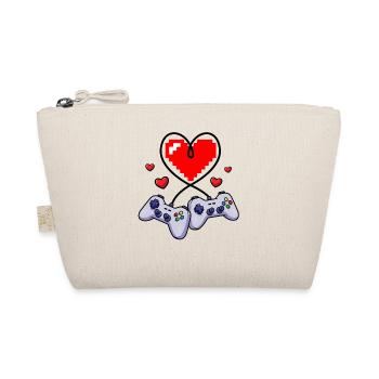 Video Gaming Couples Valentines Day - Organic Pouch - nature - Front