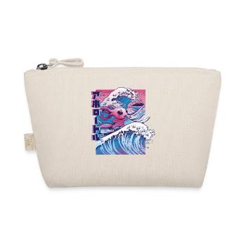 Axolotl Surfen Vaporwave Japan Welle - Bio-Täschchen - Natur - Vorne