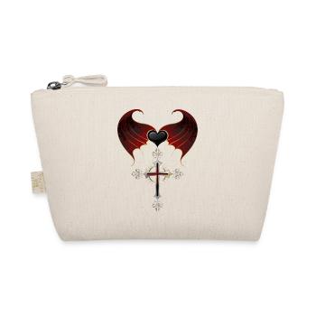 Gothic Kreuz Flügel I Gothic Kreuz Anhänger - Bio-Täschchen - Natur - Vorne