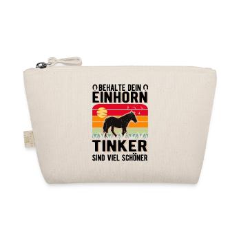 Irish Tinker Pferd Einhorn Tinkerpferd - Bio-Täschchen - Natur - Vorne